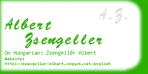 albert zsengeller business card